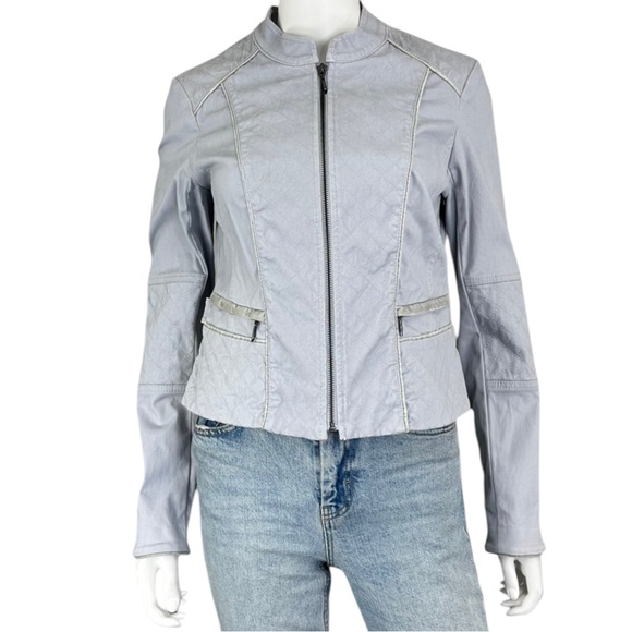 White House Black Market Jackets & Blazers - White House Black Market Light Gray Bomber Jacket